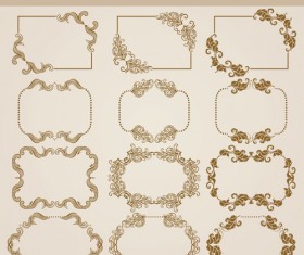 Vector set of floral decorative frames design 01