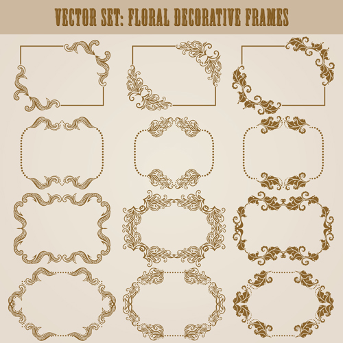 Vector set of floral decorative frames design 01