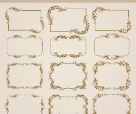 Vector set of floral decorative frames design 02