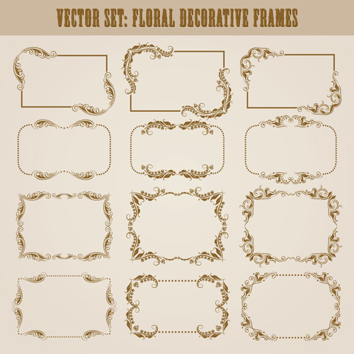 Vector set of floral decorative frames design 02