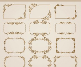 Vector set of floral decorative frames design 04