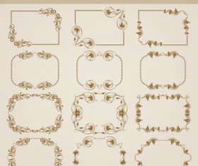 Vector Set Of Floral Decorative Frames Design 04 Free Download