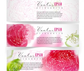 Vector vintage floral banners set 01