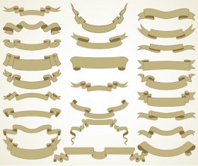 Vector vintage ribbon banners design 01