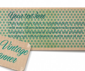 Vintage cardboard banners vector set 01