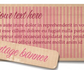 Vintage cardboard banners vector set 02