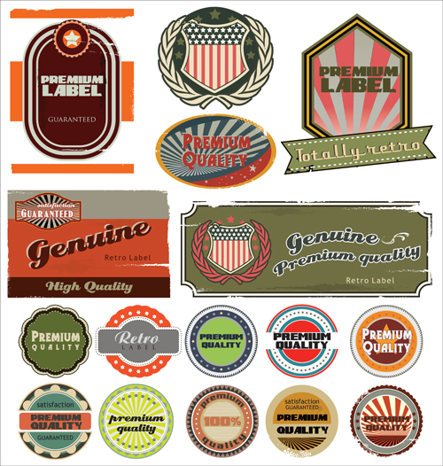 Vintage colored labels design 02