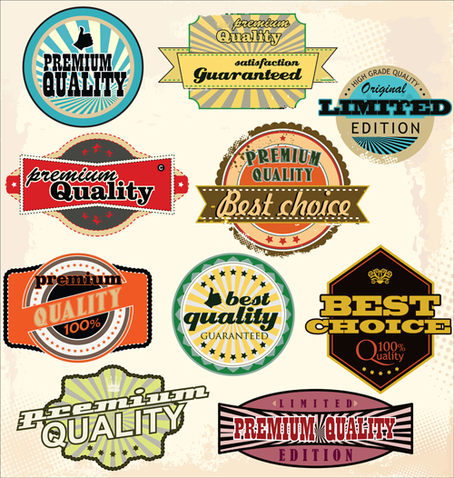 Vintage colored labels design 03