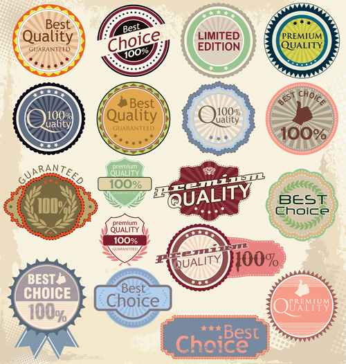 Vintage colored labels design 04