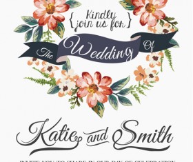Vintage flower wedding invitation background
