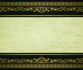 Vintage gold border background vector 01