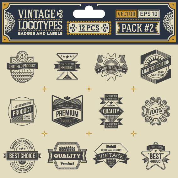 Vintage logotypes label and badges vector
