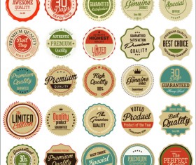 Vintage round stamp label vector 02