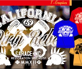 Vintage style graphics T-shirt design vector 01