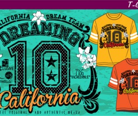 Vintage style graphics T-shirt design vector 02