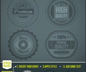 Vintage transparent badges vector 02