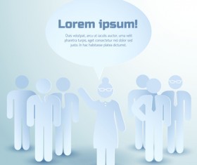 White business people with text cloud vector 06