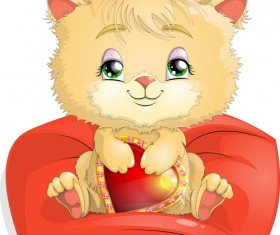 lovely cartoon kittens vector design 03