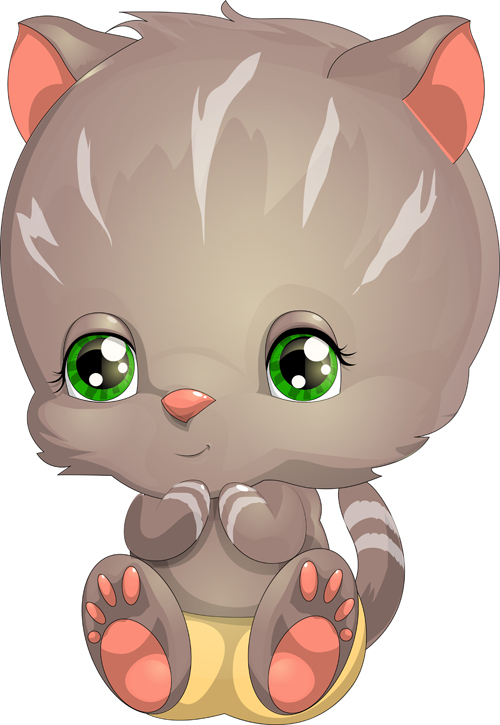 lovely cartoon kittens vector design 04