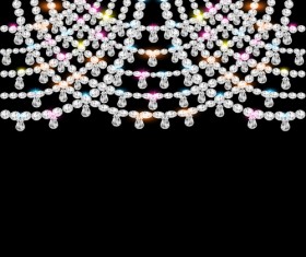 pearl and diamonds Jewelry background vector