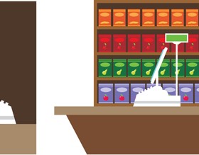 supermarket showcase and food vector set 01