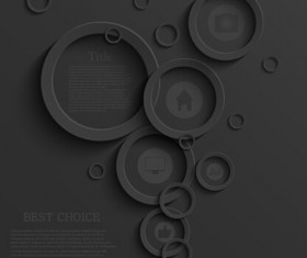 3D black business template modern vector 05