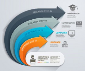 Abstract arrow business infographics vector 01
