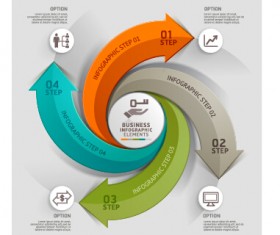 Abstract arrow business infographics vector 02