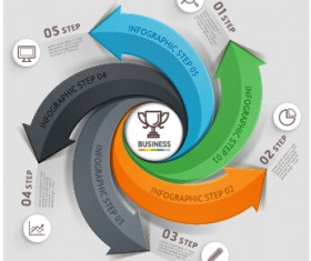 Abstract arrow business infographics vector 03