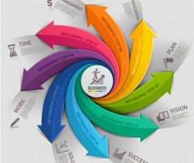 Abstract arrow business infographics vector 04