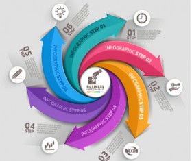 Abstract arrow business infographics vector 05