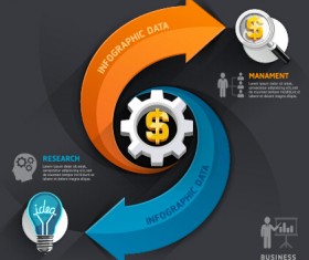 Abstract arrow business infographics vector 06