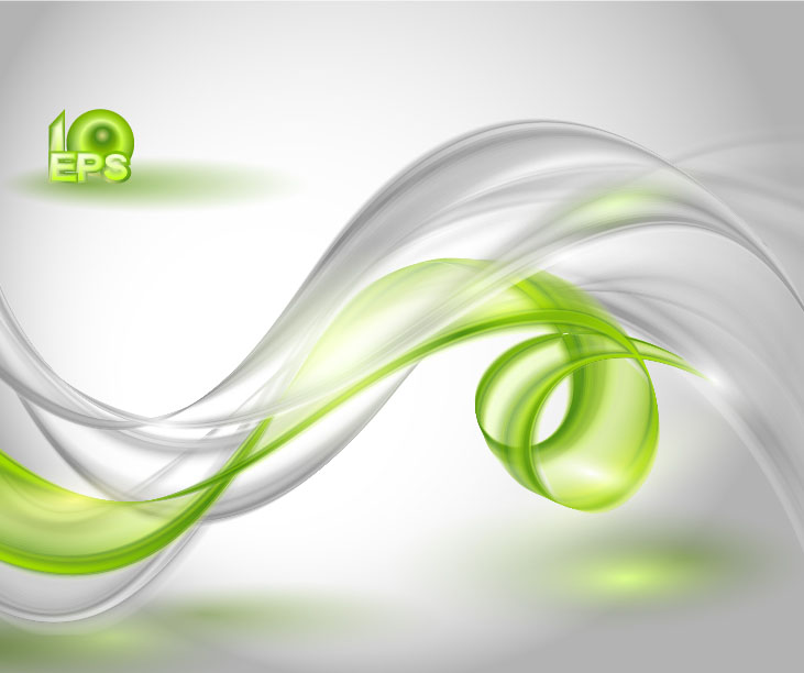 Abstract wavy green eco style background vector 02