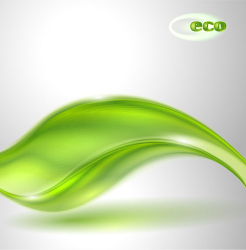 Abstract wavy green eco style background vector 03