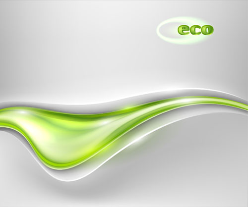 Abstract wavy green eco style background vector 04