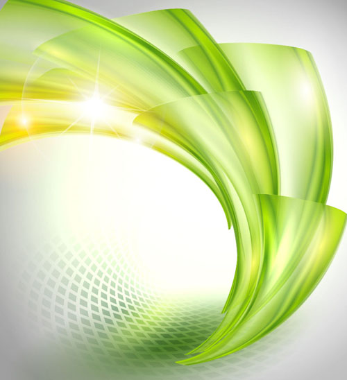 Abstract wavy green eco style background vector 07