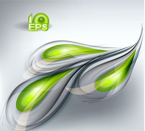 Abstract wavy green eco style background vector 24