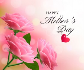 Beautiful flower with pink backgrounds vector 04