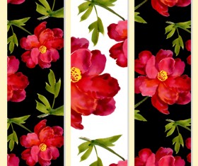 Beautiful flowers design banners vector set 05