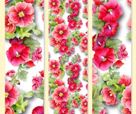 Beautiful flowers design banners vector set 06