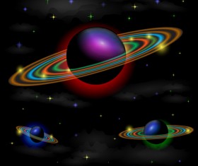 Beautiful universe planet background vector