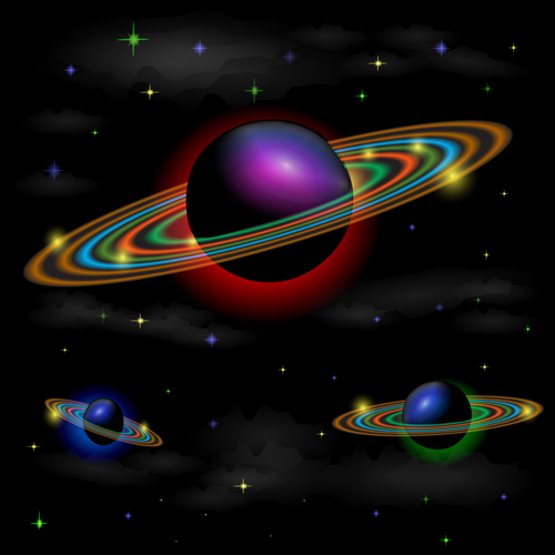 Beautiful universe planet background vector