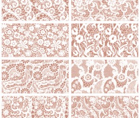 Beautiful vintage lace pattern set vector 01