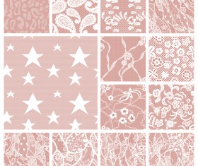 Beautiful vintage lace pattern set vector 03