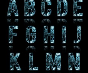 Blue diamond alphabet creative vector 01