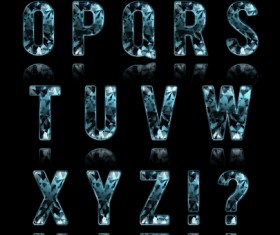 Blue diamond alphabet creative vector 02