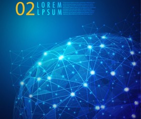 Blue style global network business background 01