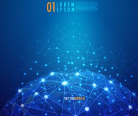 Blue style global network business background 02