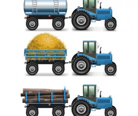 Blue tractor creative vector