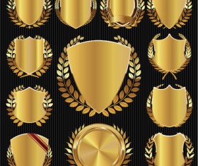 Bright clean golden labels vector